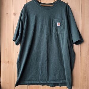 Carhartt Hunter Green K87 HTG Pocket Short Sleeve Shirt Mens 2XLT Loose Fit